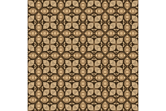 Beautiful Java Batik Floral Pattern: A Seamless Brown Design