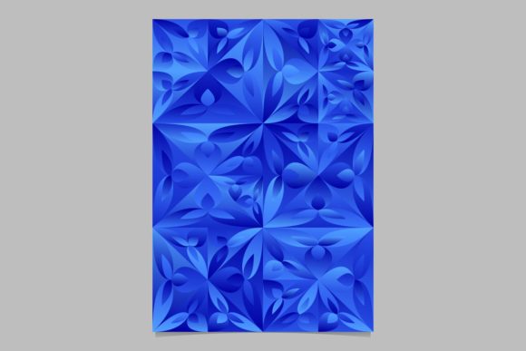 Blue Floral Triangle Pattern Template