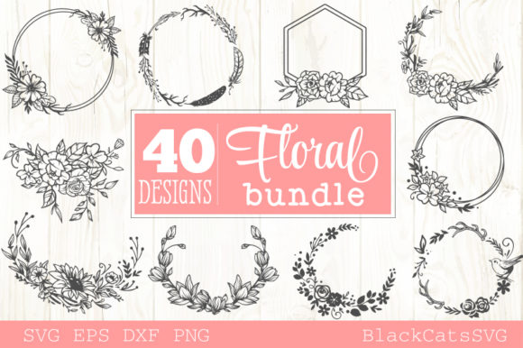 Floral Frames Bundle: 40 Designs for Creators