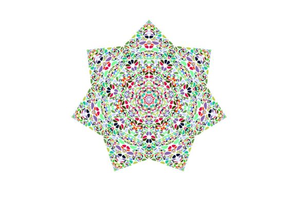 Floral Heptagram Star Design for Creative Projects