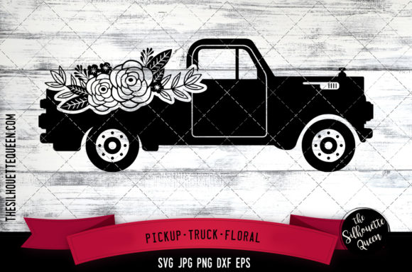 Pickup Truck Floral: Versatile Silhouette Designs for Creative Projects