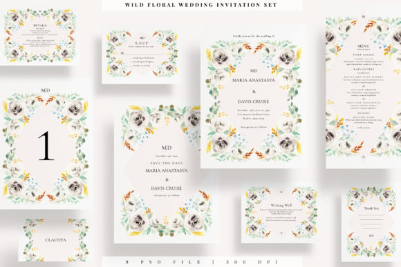 Wild Floral Wedding Invitation Set: A PSD Design Guide