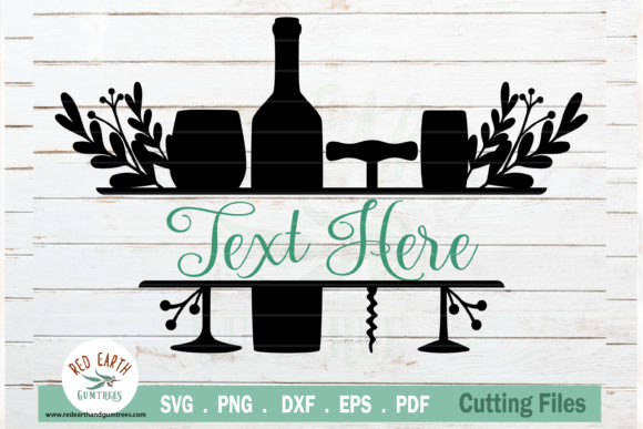 Wine Floral Split Monogram Frame: Digital Design